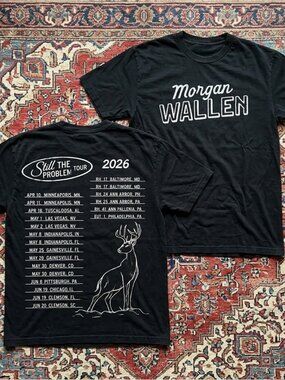 Morgan Wallen Graphic Tee Black Tour Merch T-Shirt Unisex Streetwear NWT